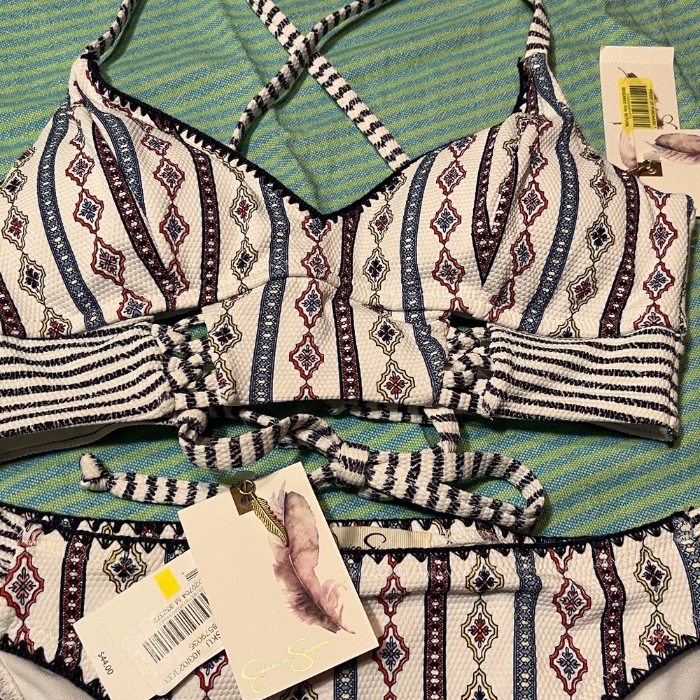 Jessica Simpson Bikini swim suit two piece NWTS! small top medium bottom